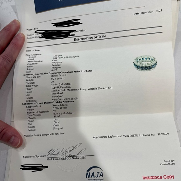 14K 4.40 CTW Sapphire and 2.29 CTW Lab Grown Diamond Eternity Band - Picture 8 of 8